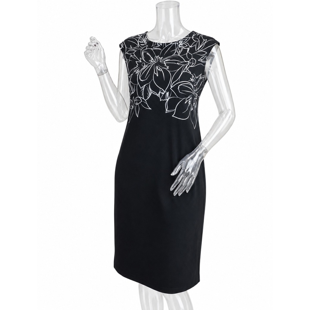 Chicos Black‎ w/White Flowers Dress SKUW040